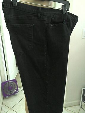 LK NW NOT YOUR DAIGHTERS JEANS Black High-Waist SIDE Stud Detail SZ16 4REALCURVY